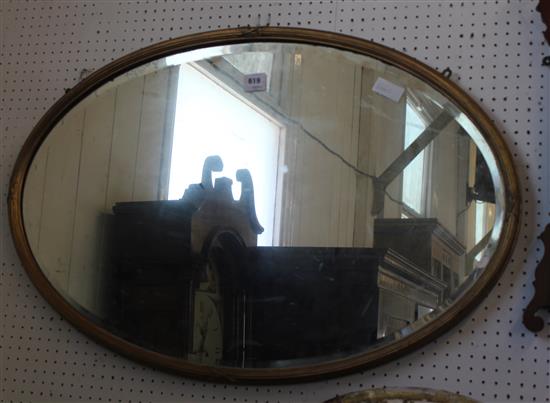 Large gilt frame oval mirror(-)